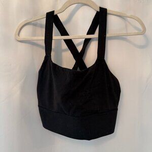 Black Crossback Longline Sports Bra